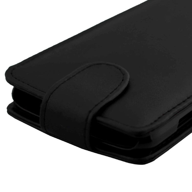 Vertical Flip Magnetic Button Leather Case for Galaxy J5 / J500(Black)