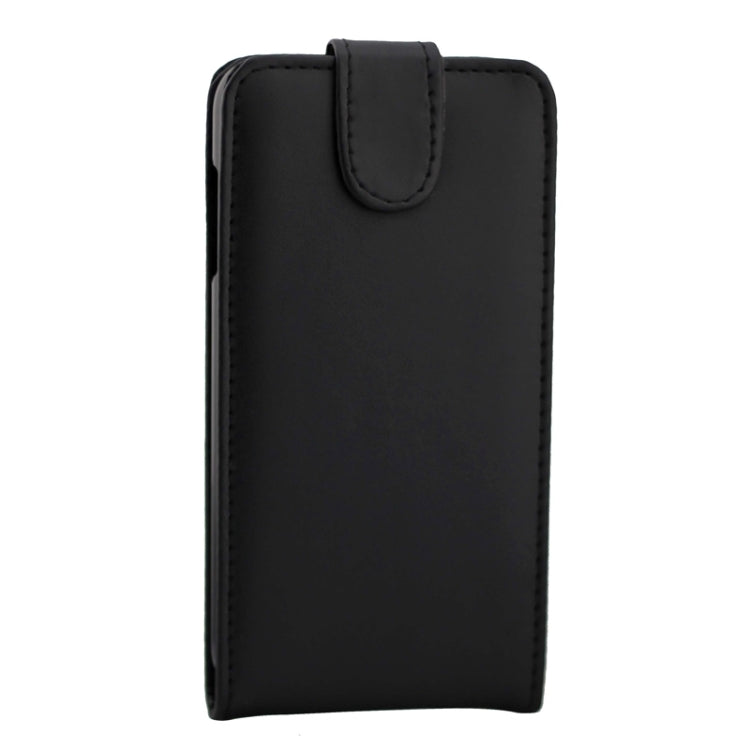 Vertical Flip Magnetic Button Leather Case for Galaxy J7 / J700(Black)