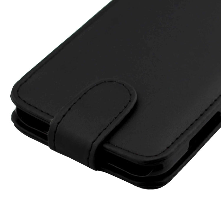 Vertical Flip Magnetic Button Leather Case for Galaxy J7 / J700(Black)