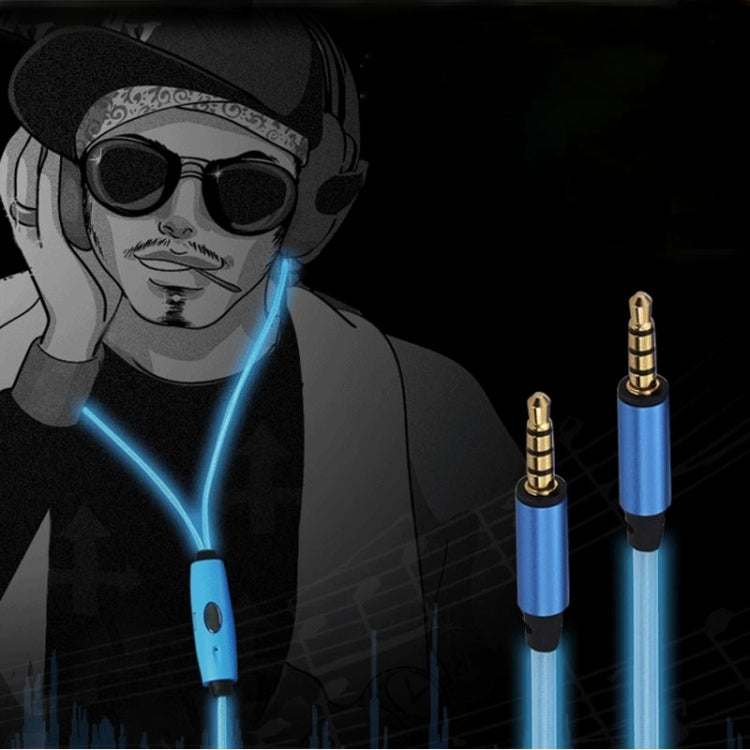 EL LED Visible Light Flowing In-ear Earphones with Line Remote & Mic for iPhone, Galaxy, Huawei, Xiaomi, LG, HTC and Other Smart Phones(Blue)