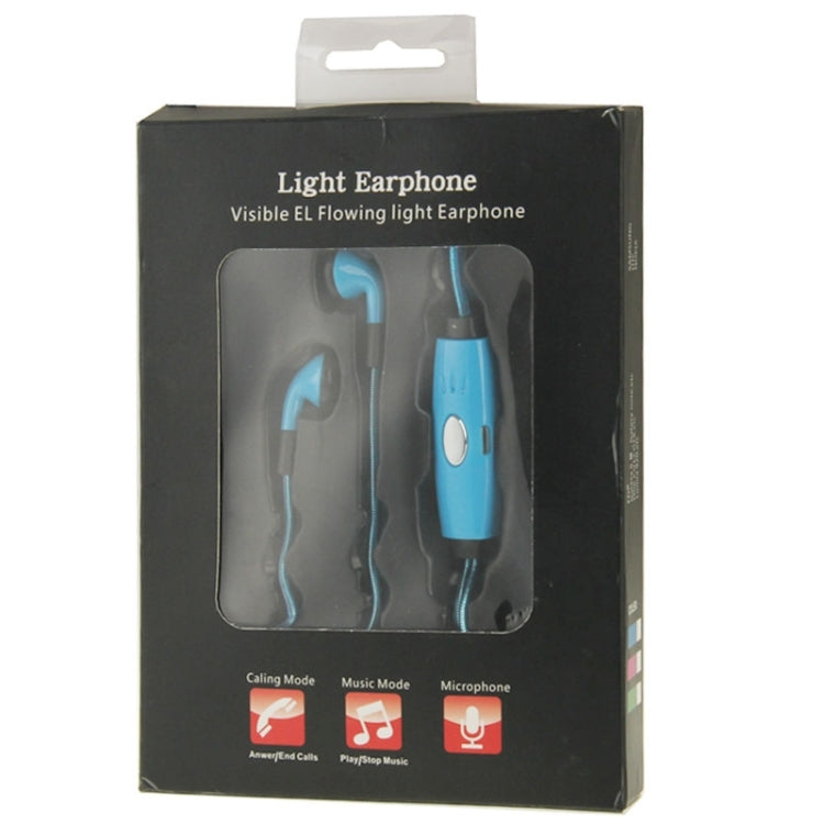 EL LED Visible Light Flowing In-ear Earphones with Line Remote & Mic for iPhone, Galaxy, Huawei, Xiaomi, LG, HTC and Other Smart Phones(Blue)