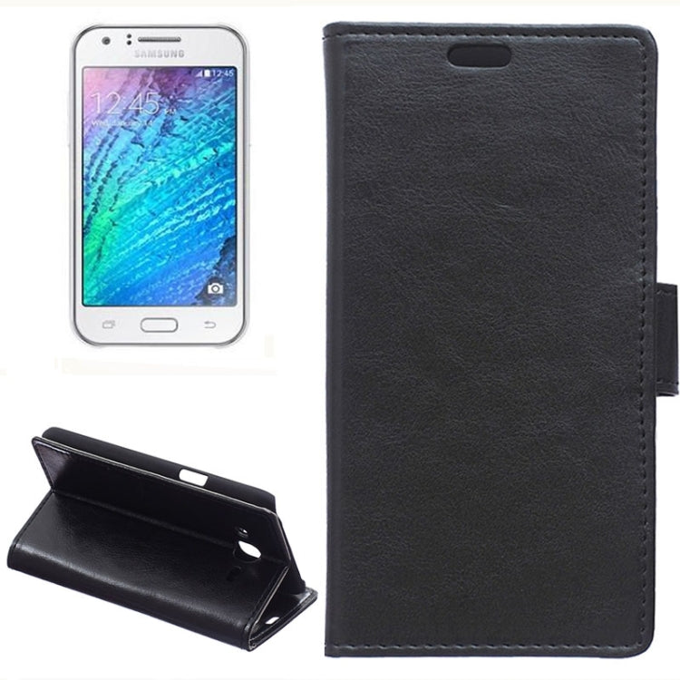 Crazy Horse Texture Horizontal Flip Magnetic Buckle Leather Case with Card Slots & Wallet & Holder for Galaxy J5