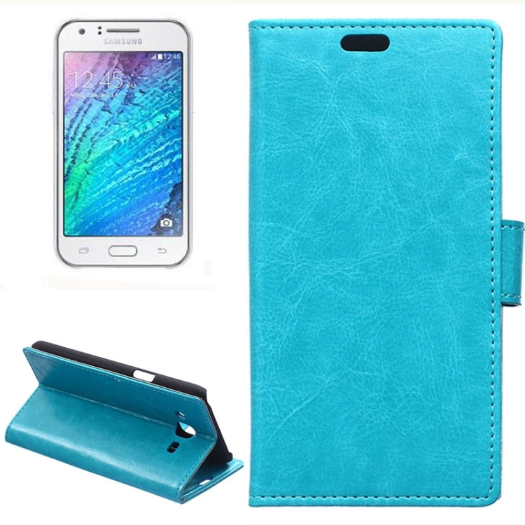 Crazy Horse Texture Horizontal Flip Magnetic Buckle Leather Case with Card Slots & Wallet & Holder for Galaxy J5