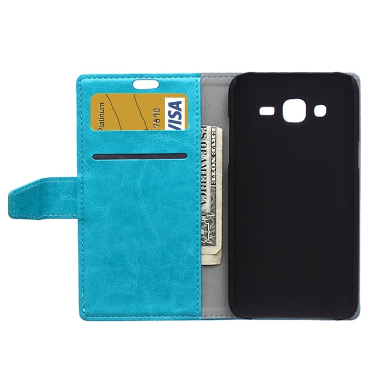 Crazy Horse Texture Horizontal Flip Magnetic Buckle Leather Case with Card Slots & Wallet & Holder for Galaxy J5