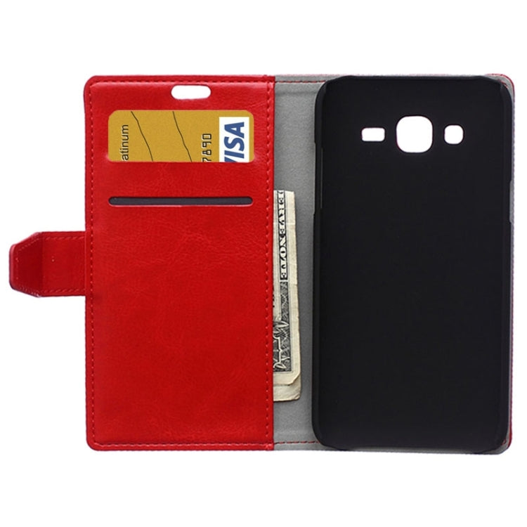 Crazy Horse Texture Horizontal Flip Magnetic Buckle Leather Case with Card Slots & Wallet & Holder for Galaxy J5