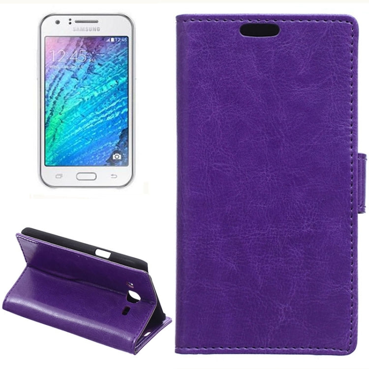 Crazy Horse Texture Horizontal Flip Magnetic Buckle Leather Case with Card Slots & Wallet & Holder for Galaxy J7