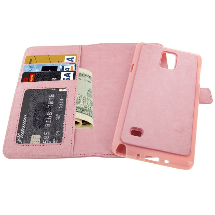 2 in 1 Separable Crazy Horse Texture Wallet Style Flip Leather Case for Galaxy Note 4 / N910
