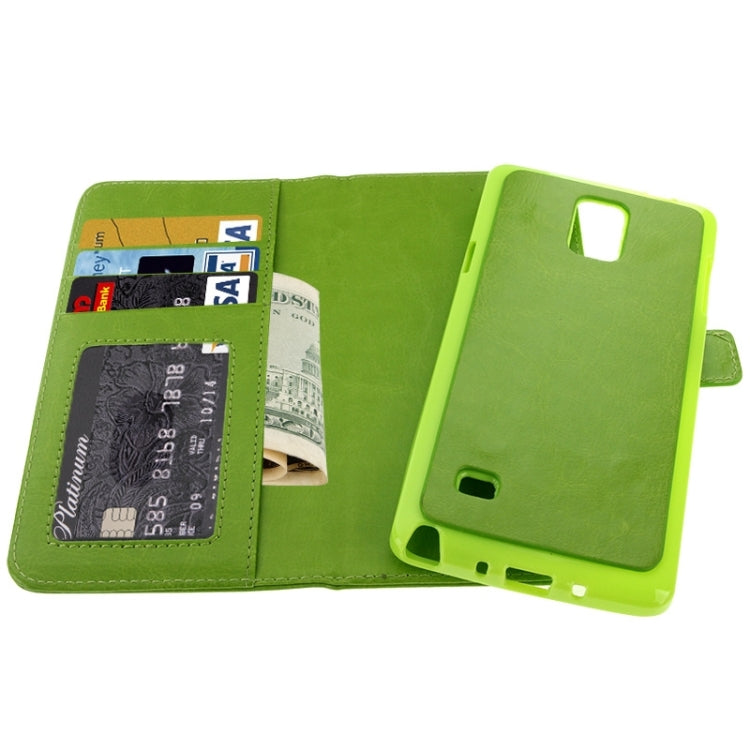 2 in 1 Separable Crazy Horse Texture Wallet Style Flip Leather Case for Galaxy Note 4 / N910