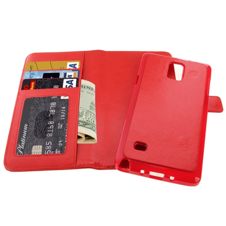2 in 1 Separable Crazy Horse Texture Wallet Style Flip Leather Case for Galaxy Note 4 / N910