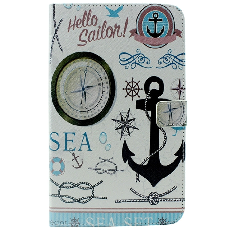 Anchor Pattern Horizontal Flip Leather Case with Card Slots & Wallet & Holder for Galaxy Tab 3 8.0 / T311