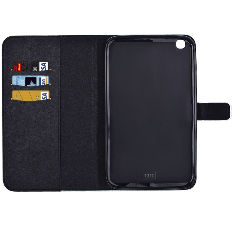 Anchor Pattern Horizontal Flip Leather Case with Card Slots & Wallet & Holder for Galaxy Tab 3 8.0 / T311
