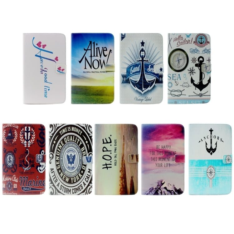 Anchor Pattern Horizontal Flip Leather Case with Card Slots & Wallet & Holder for Galaxy Tab 3 8.0 / T311