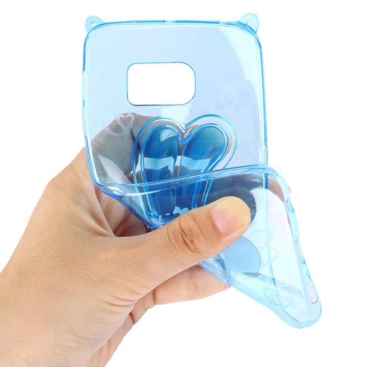 For Galaxy S6 / G920 Rabbit Pattern Ornament TPU Case with Holder & Lanyard