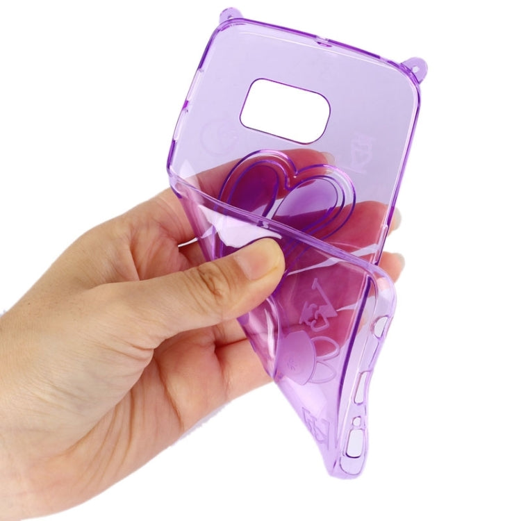 For Galaxy S6 / G920 Rabbit Pattern Ornament TPU Case with Holder & Lanyard