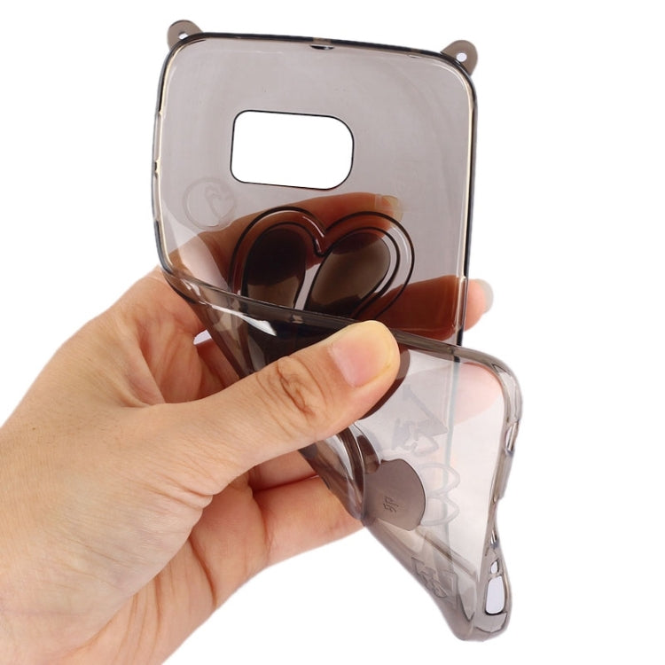 For Galaxy S6 / G920 Rabbit Pattern Ornament TPU Case with Holder & Lanyard