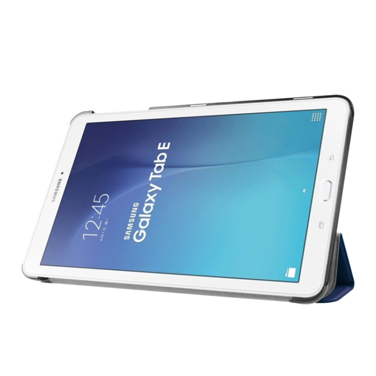 Karst Texture Horizontal Flip Leather Case with 3-folding Holder for Galaxy Tab E 9.6