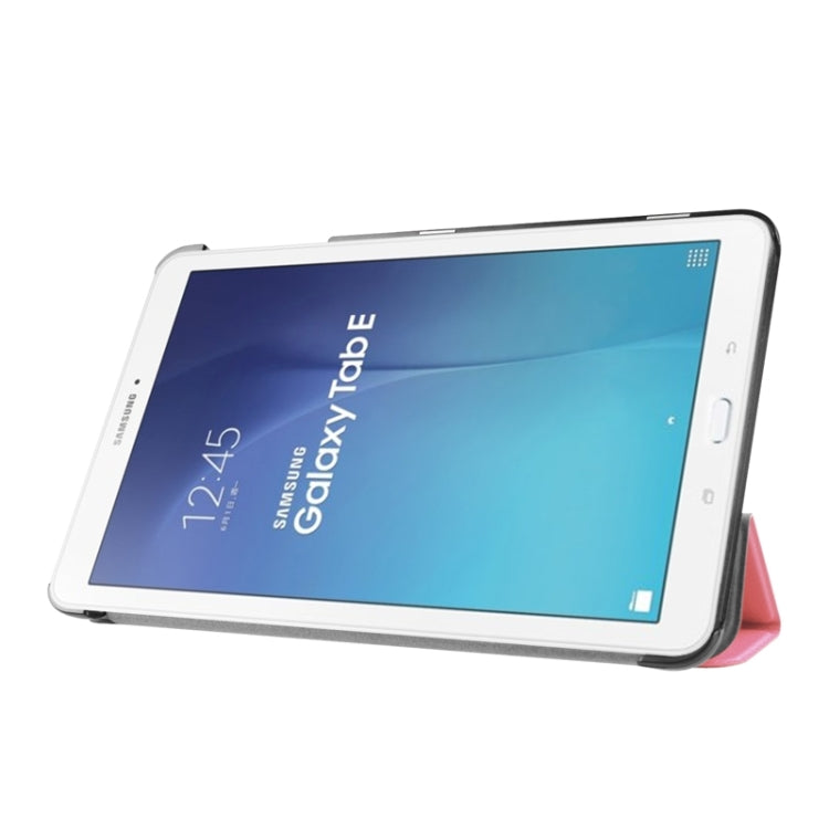 Karst Texture Horizontal Flip Leather Case with 3-folding Holder for Galaxy Tab E 9.6