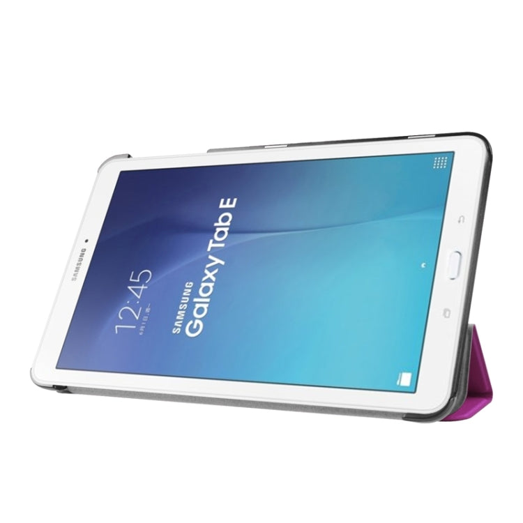 Karst Texture Horizontal Flip Leather Case with 3-folding Holder for Galaxy Tab E 9.6
