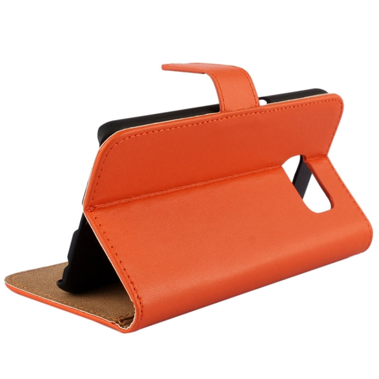 For Galaxy S6 / G920 Cowhide Split Leather Protective Case with Holder & Card Slots