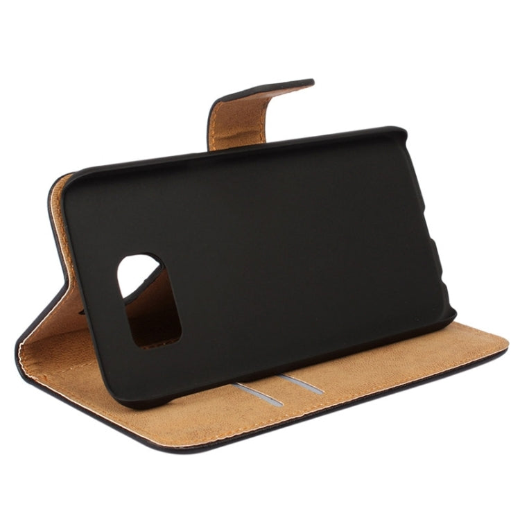 For Galaxy S6 / G920 Cowhide Split Leather Protective Case with Holder & Card Slots