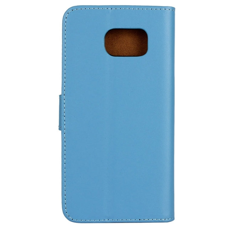 For Galaxy S6 / G920 Cowhide Split Leather Protective Case with Holder & Card Slots