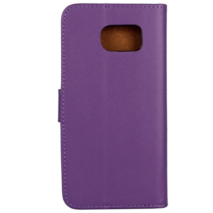 For Galaxy S6 / G920 Cowhide Split Leather Protective Case with Holder & Card Slots