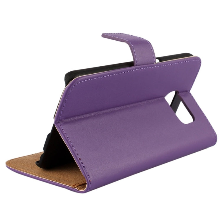 For Galaxy S6 / G920 Cowhide Split Leather Protective Case with Holder & Card Slots