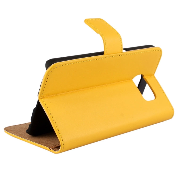 For Galaxy S6 / G920 Cowhide Split Leather Protective Case with Holder & Card Slots