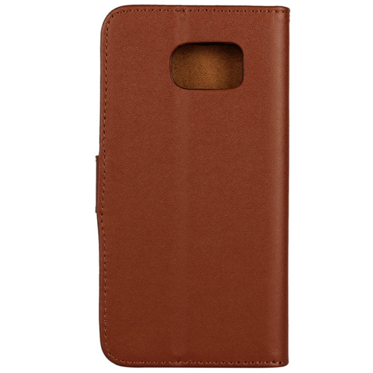 For Galaxy S6 / G920 Cowhide Split Leather Protective Case with Holder & Card Slots