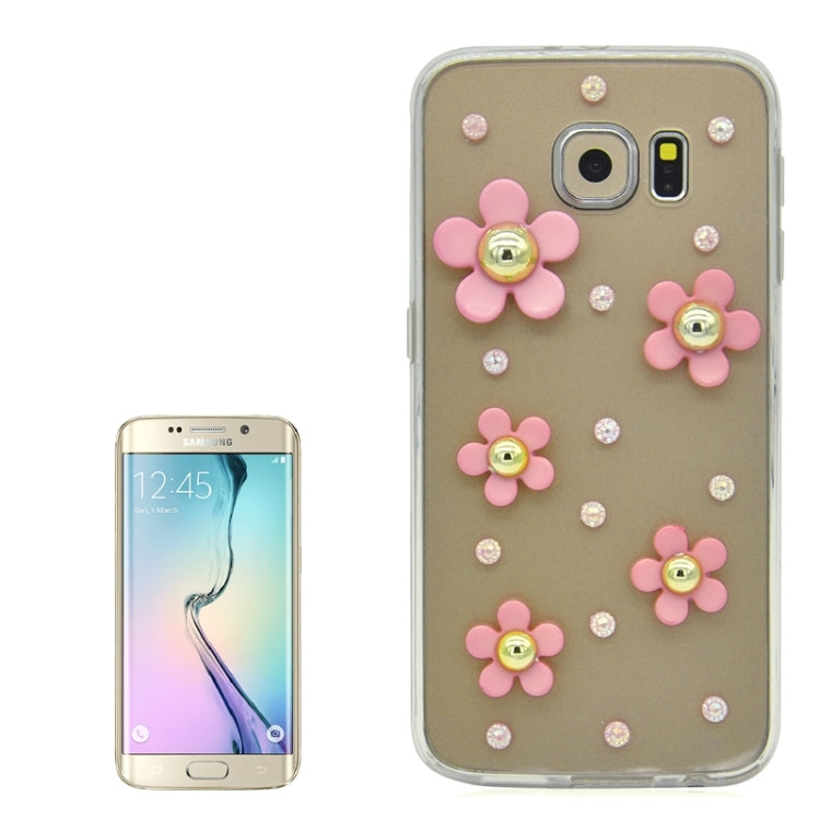 For Galaxy S6 / G920 Fashionable Ultrathin Daisy Pattern Acrylic + TPU Protective Case