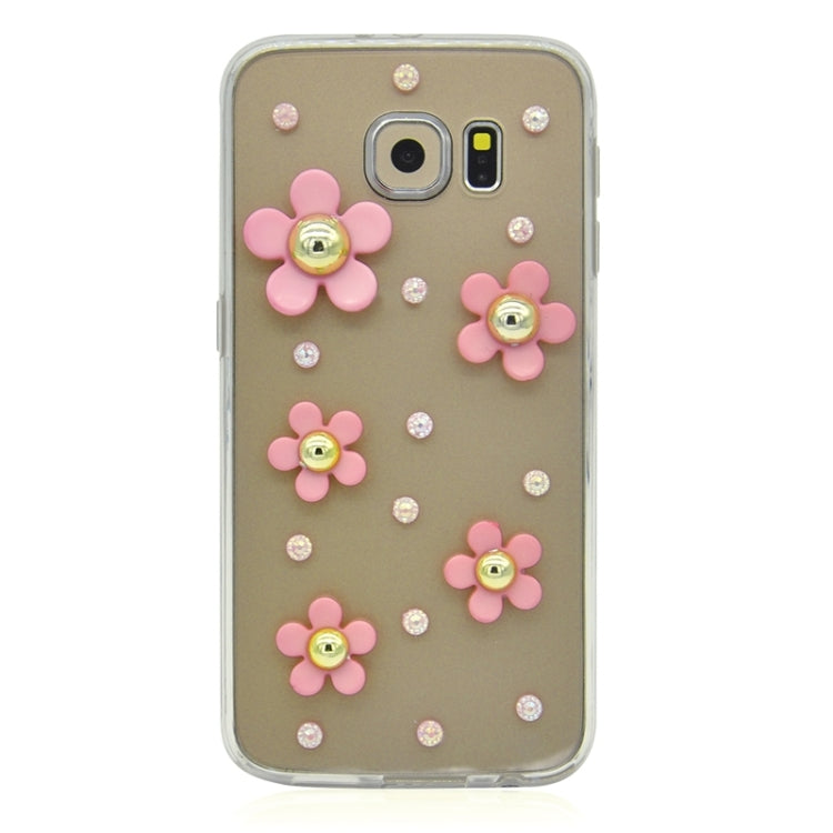 For Galaxy S6 / G920 Fashionable Ultrathin Daisy Pattern Acrylic + TPU Protective Case