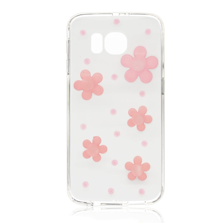For Galaxy S6 / G920 Fashionable Ultrathin Daisy Pattern Acrylic + TPU Protective Case