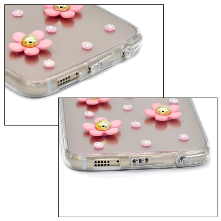 For Galaxy S6 / G920 Fashionable Ultrathin Daisy Pattern Acrylic + TPU Protective Case