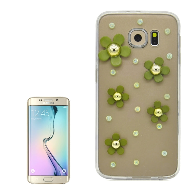 For Galaxy S6 / G920 Fashionable Ultrathin Daisy Pattern Acrylic + TPU Protective Case