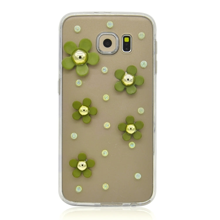 For Galaxy S6 / G920 Fashionable Ultrathin Daisy Pattern Acrylic + TPU Protective Case