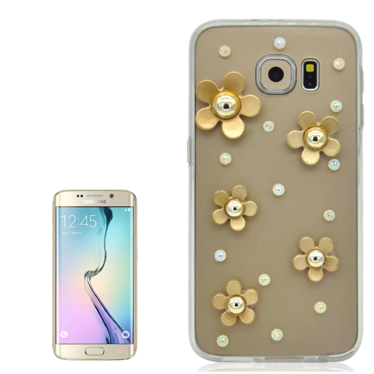 For Galaxy S6 / G920 Fashionable Ultrathin Daisy Pattern Acrylic + TPU Protective Case
