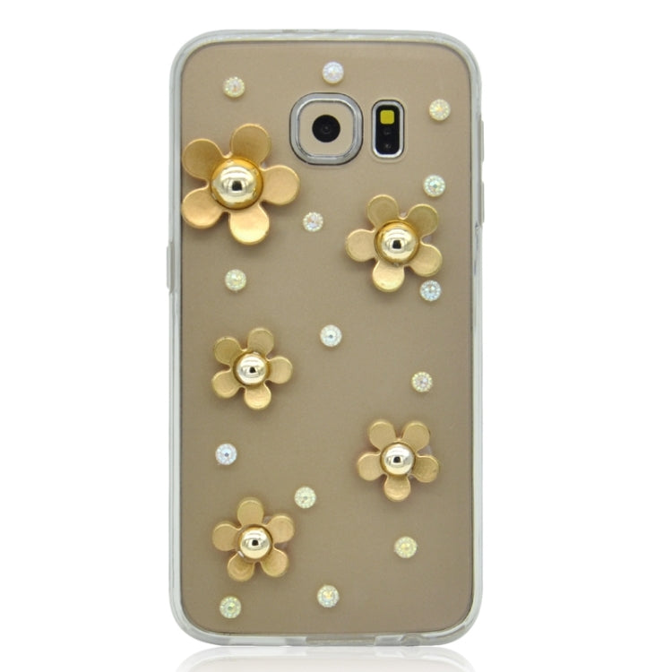 For Galaxy S6 / G920 Fashionable Ultrathin Daisy Pattern Acrylic + TPU Protective Case