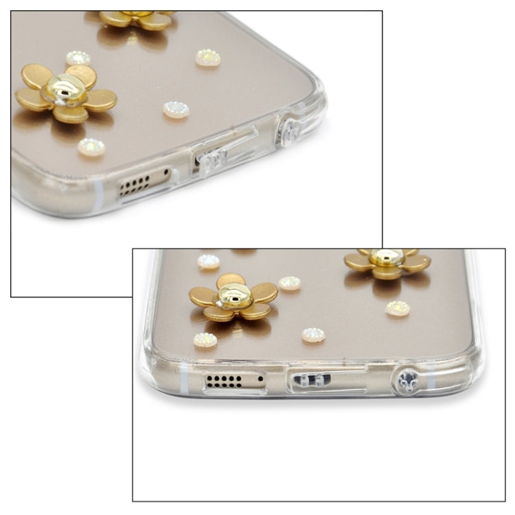 For Galaxy S6 / G920 Fashionable Ultrathin Daisy Pattern Acrylic + TPU Protective Case