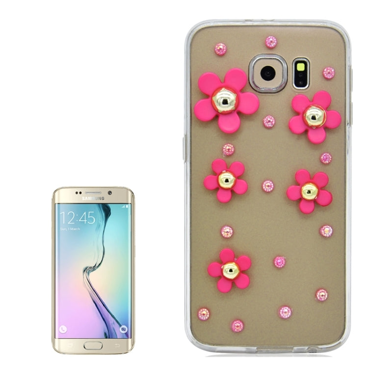 For Galaxy S6 / G920 Fashionable Ultrathin Daisy Pattern Acrylic + TPU Protective Case