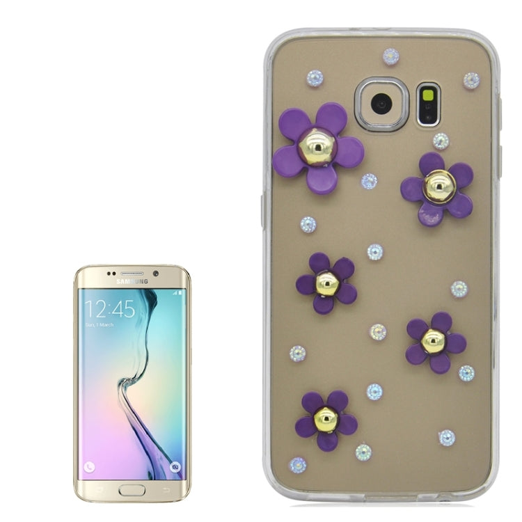 For Galaxy S6 / G920 Fashionable Ultrathin Daisy Pattern Acrylic + TPU Protective Case