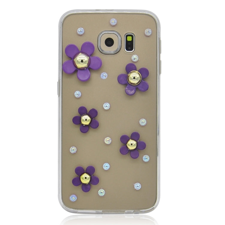 For Galaxy S6 / G920 Fashionable Ultrathin Daisy Pattern Acrylic + TPU Protective Case