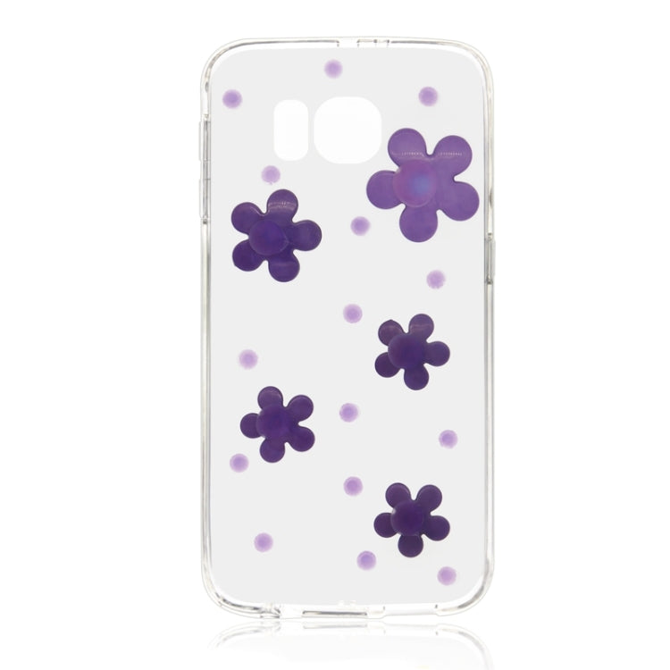 For Galaxy S6 / G920 Fashionable Ultrathin Daisy Pattern Acrylic + TPU Protective Case