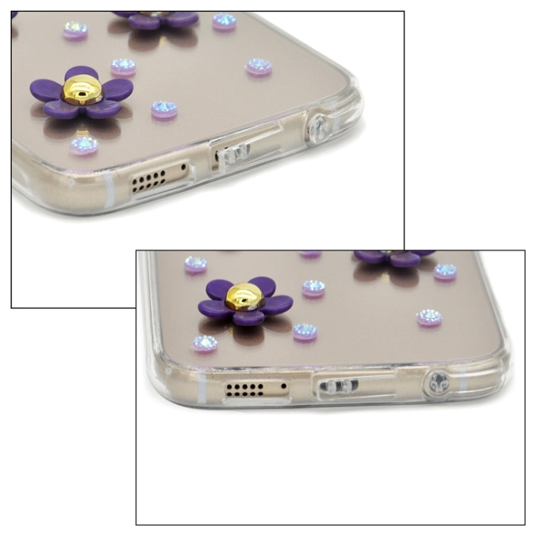 For Galaxy S6 / G920 Fashionable Ultrathin Daisy Pattern Acrylic + TPU Protective Case