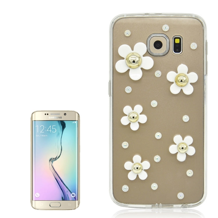 For Galaxy S6 / G920 Fashionable Ultrathin Daisy Pattern Acrylic + TPU Protective Case