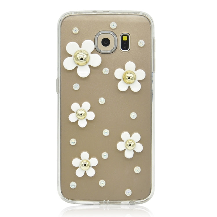 For Galaxy S6 / G920 Fashionable Ultrathin Daisy Pattern Acrylic + TPU Protective Case