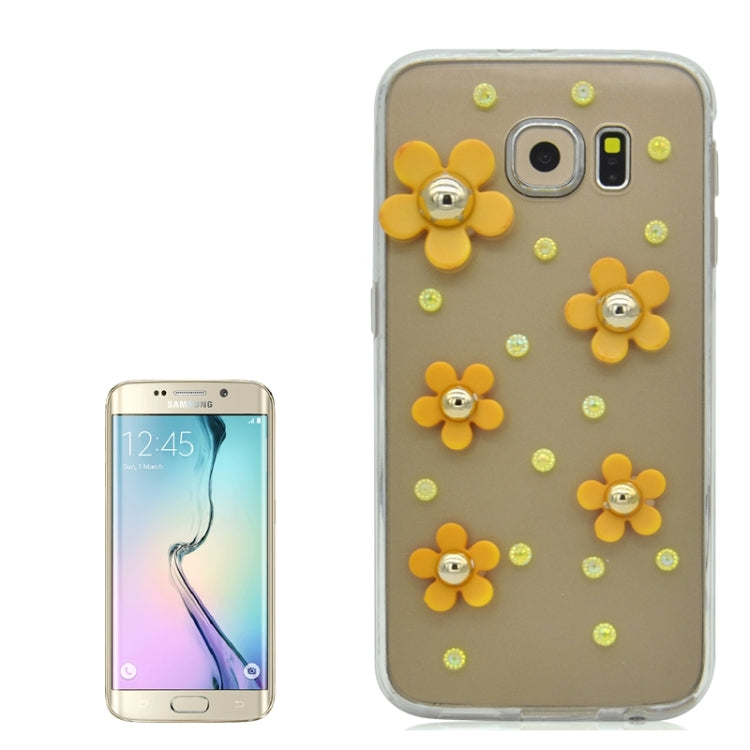 For Galaxy S6 / G920 Fashionable Ultrathin Daisy Pattern Acrylic + TPU Protective Case