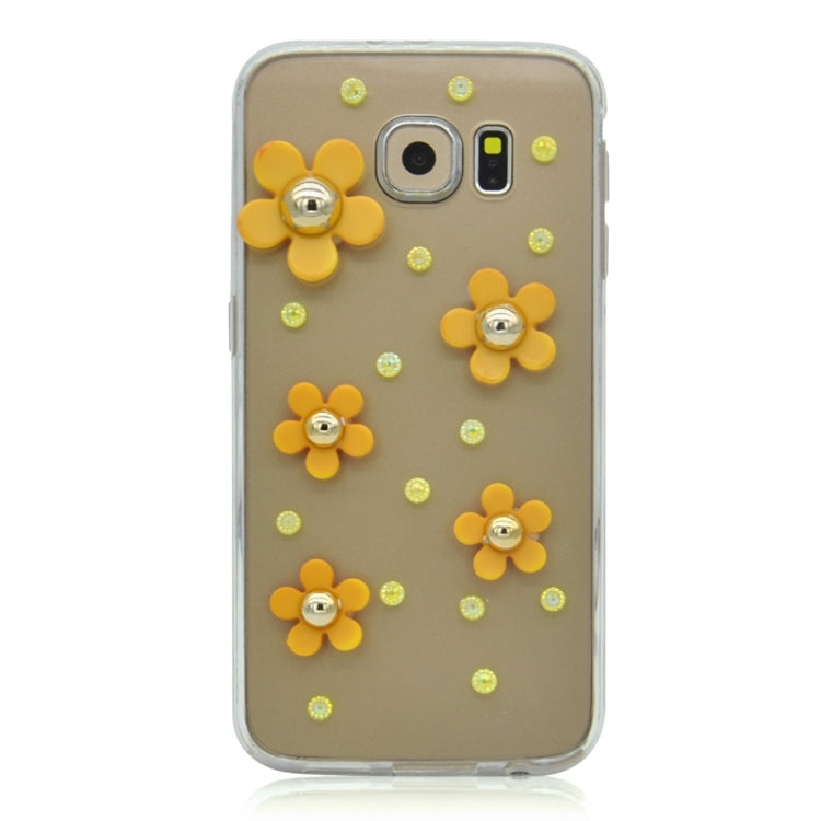 For Galaxy S6 / G920 Fashionable Ultrathin Daisy Pattern Acrylic + TPU Protective Case