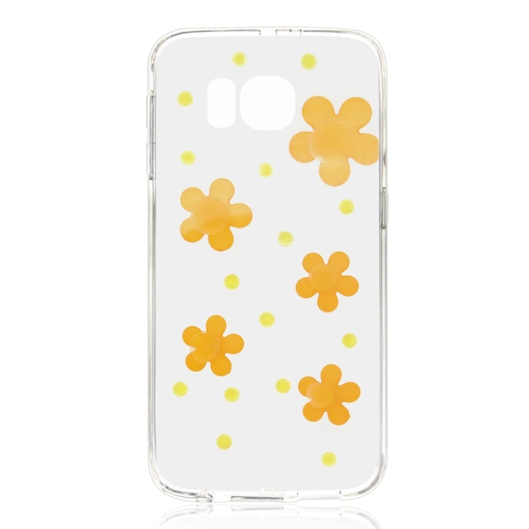For Galaxy S6 / G920 Fashionable Ultrathin Daisy Pattern Acrylic + TPU Protective Case