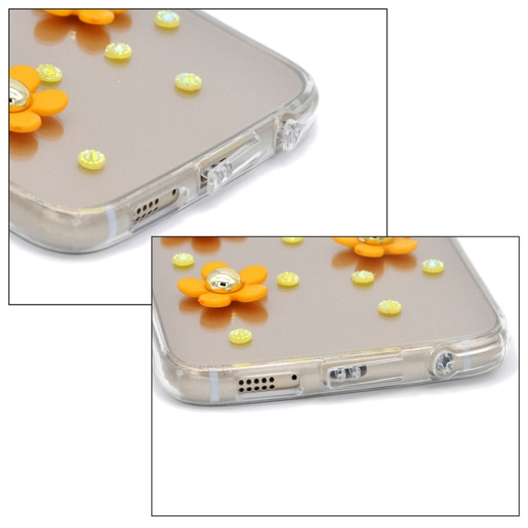For Galaxy S6 / G920 Fashionable Ultrathin Daisy Pattern Acrylic + TPU Protective Case