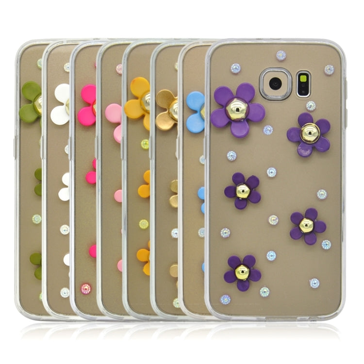 For Galaxy S6 / G920 Fashionable Ultrathin Daisy Pattern Acrylic + TPU Protective Case